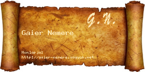 Gaier Nemere névjegykártya